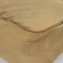 PRADA Schoudertas Nylon Beige Bruin Zilver Auth 112279-15