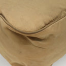 PRADA Schoudertas Nylon Beige Bruin Zilver Auth 112279-16