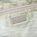 PRADA Schoudertas Nylon Beige Bruin Zilver Auth 112279-20