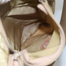 PRADA Schoudertas Nylon Beige Bruin Zilver Auth 112279-24