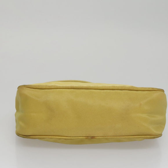 PRADA Accessory Pouch Nylon Yellow Silver Auth 112287