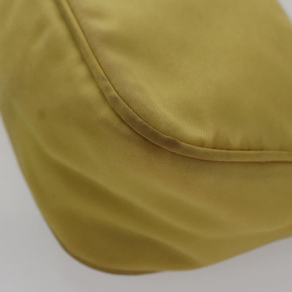 PRADA Accessory Pouch Nylon Yellow Silver Auth 112287