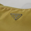 PRADA Accessory Pouch Nylon Yellow Silver Auth 112287-15
