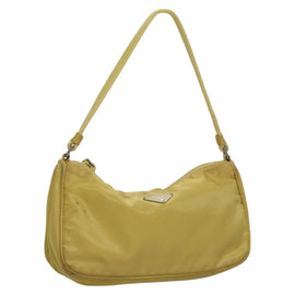 PRADA Accessory Pouch Nylon Yellow Silver Auth 112287 - 0