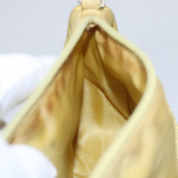 PRADA Accessory Pouch Nylon Yellow Silver Auth 112287