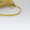 PRADA Accessory Pouch Nylon Yellow Silver Auth 112287-8