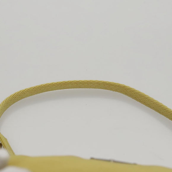 PRADA Accessory Pouch Nylon Yellow Silver Auth 112287