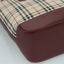 BURBERRY Nova Check Tote Bag Canvas Leather Beige Gold Auth 112299-14