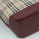 BURBERRY Nova Check Tote Bag Canvas Leather Beige Gold Auth 112299-16