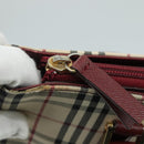 BURBERRY Nova Check Tote Bag Canvas Leather Beige Gold Auth 112299-10