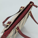 BURBERRY Nova Check Tote Bag Canvas Leather Beige Gold Auth 112299-6