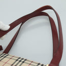 BURBERRY Nova Check Tote Bag Canvas Leather Beige Gold Auth 112299-8