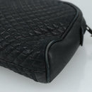 BALLY Clutch Bag Leather Black Gold Auth 112313-14