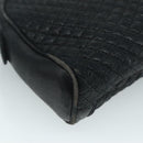 BALLY Clutch Bag Leather Black Gold Auth 112313-15