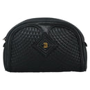 BALLY Clutch Bag Leather Black Gold Auth 112313-13