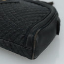 BALLY Clutch Bag Leather Black Gold Auth 112313-7