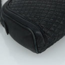 BALLY Clutch Bag Leather Black Gold Auth 112313-8