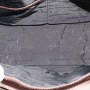 BURBERRY Nova Check Hand Bag Canvas Leather Beige Brown Silver Auth 112330-15