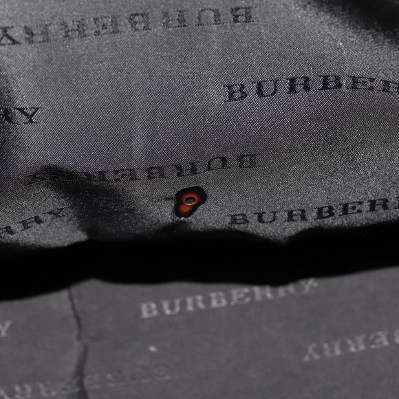 BURBERRY Nova Check Hand Bag Canvas Leather Beige Brown Silver Auth 112330