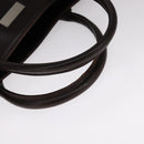 BURBERRY Nova Check Hand Bag Canvas Leather Beige Brown Silver Auth 112330-7