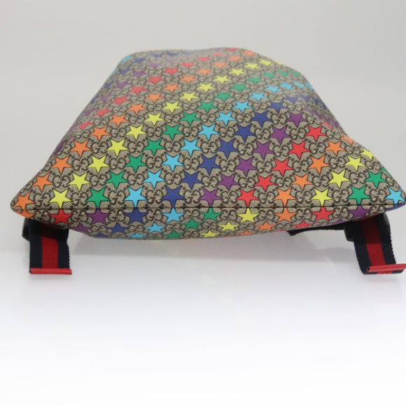 GUCCI GG Supreme Sherry Line Backpack PVC Beige Rainbow 550775 Auth 112335V