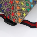 GUCCI GG Supreme Sherry Line Rucksack PVC Beige Rainbow 550775 Auth 112335V-15