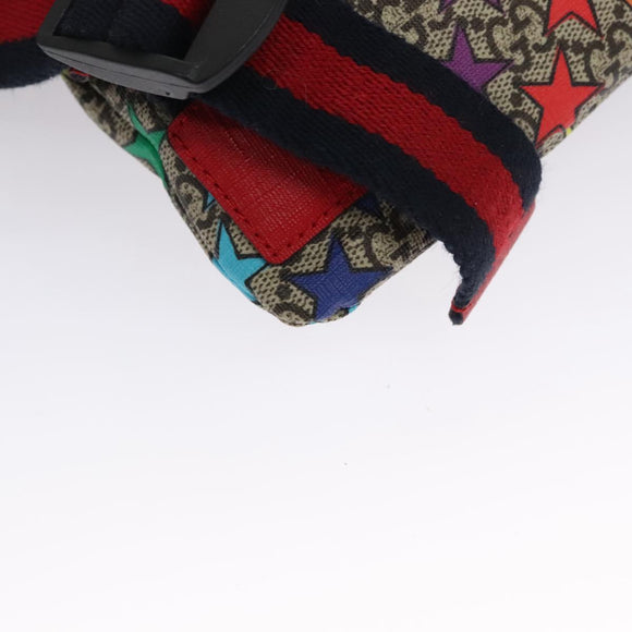 GUCCI GG Supreme Sherry Line Rucksack PVC Beige Rainbow 550775 Auth 112335V