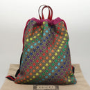 GUCCI GG Supreme Sherry Line Rucksack PVC Beige Rainbow 550775 Auth 112335V-12