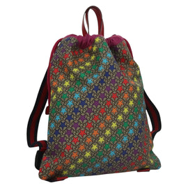 GUCCI GG Supreme Sherry Line Backpack PVC Beige Rainbow 550775 Auth 112335V