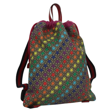 GUCCI GG Supreme Sherry Line Backpack PVC Beige Rainbow 550775 Auth 112335V