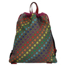 GUCCI GG Supreme Sherry Line Rucksack PVC Beige Rainbow 550775 Auth 112335V-13