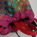 GUCCI GG Supreme Sherry Line Rucksack PVC Beige Rainbow 550775 Auth 112335V-6