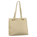 BALLY Quilted Chain Tote Bag Leather Beige Gold Auth 112375-1