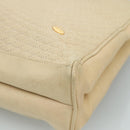 BALLY Quilted Chain Tote Bag Leather Beige Gold Auth 112375-10