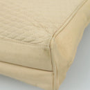 BALLY Quilted Chain Tote Bag Leather Beige Gold Auth 112375-12