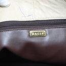 BALLY Quilted Chain Tote Bag Leather Beige Gold Auth 112375-14