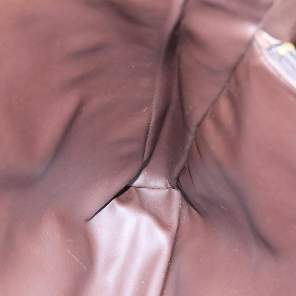 BALLY Quilted Chain Tote Bag Leather Beige Gold Auth 112375