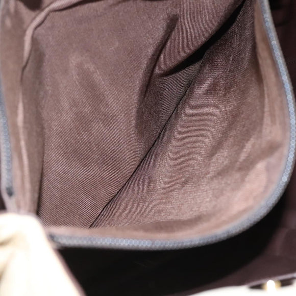 BALLY Quilted Chain Tote Bag Leather Beige Gold Auth 112375