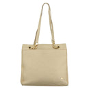 BALLY Quilted Chain Tote Bag Leather Beige Gold Auth 112375-2