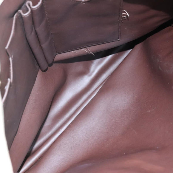 BALLY Quilted Chain Tote Bag Leather Beige Gold Auth 112375