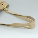 BALLY Quilted Chain Tote Bag Leather Beige Gold Auth 112375-7