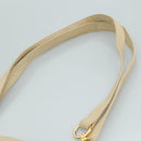 BALLY Quilted Chain Tote Bag Leather Beige Gold Auth 112375-8