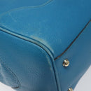 GUCCI Bamboo Hand Bag Leather Blue Gold 282317 Auth 112381-14