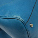 GUCCI Bamboo Hand Bag Leather Blue Gold 282317 Auth 112381-16