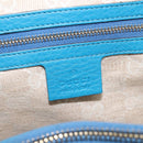 GUCCI Bamboo Hand Bag Leather Blue Gold 282317 Auth 112381-17