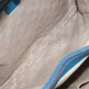 GUCCI Bamboo Hand Bag Leather Blue Gold 282317 Auth 112381-10
