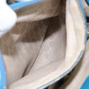 GUCCI Bamboo Hand Bag Leather Blue Gold 282317 Auth 112381-20