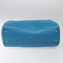 GUCCI Bamboo Hand Bag Leather Blue Gold 282317 Auth 112381-5