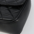 GIVENCHY Chain Shoulder Bag Leather Black Gold Auth 112382-14