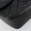 GIVENCHY Chain Shoulder Bag Leather Black Gold Auth 112382-15